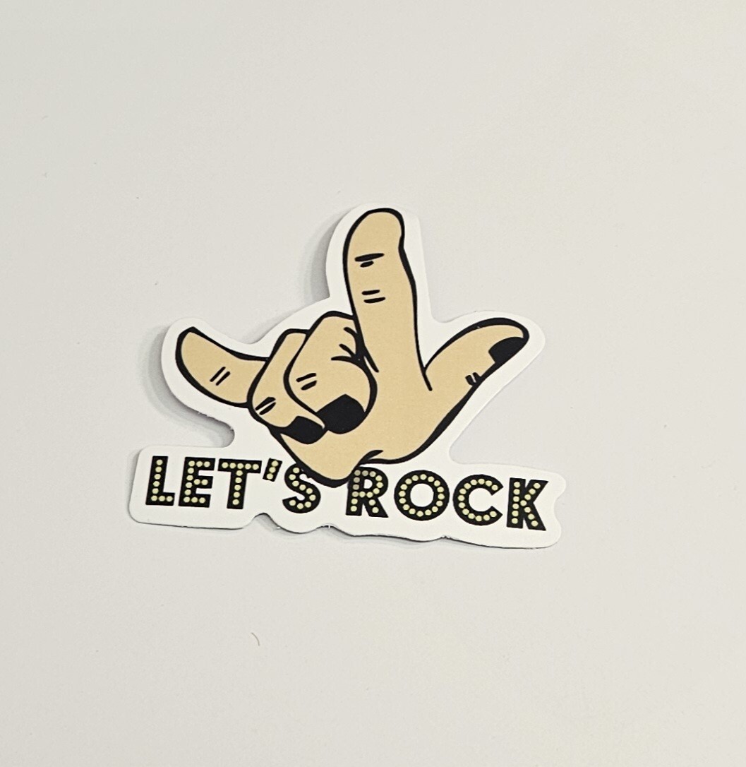 Let’s Rock Vinyl Skateboard Sticker Waterproof Decal