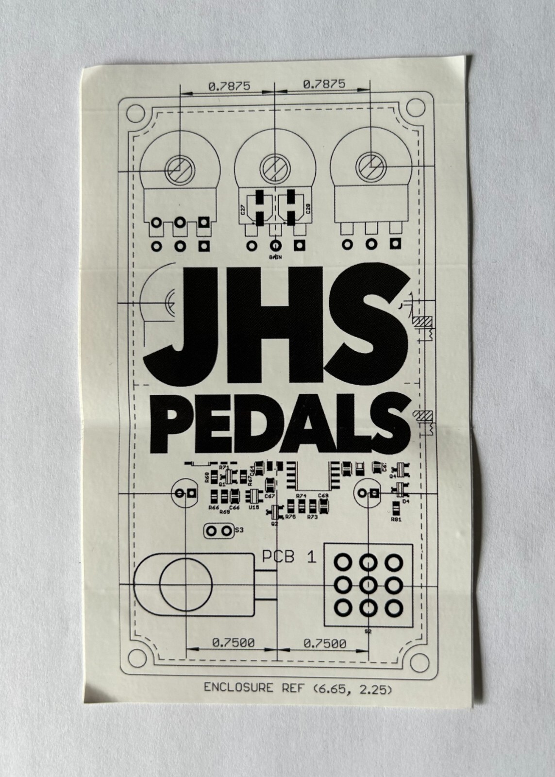 JHS Pedals Stomp Box Custom Vinyl Sticker 3″ x 5 “