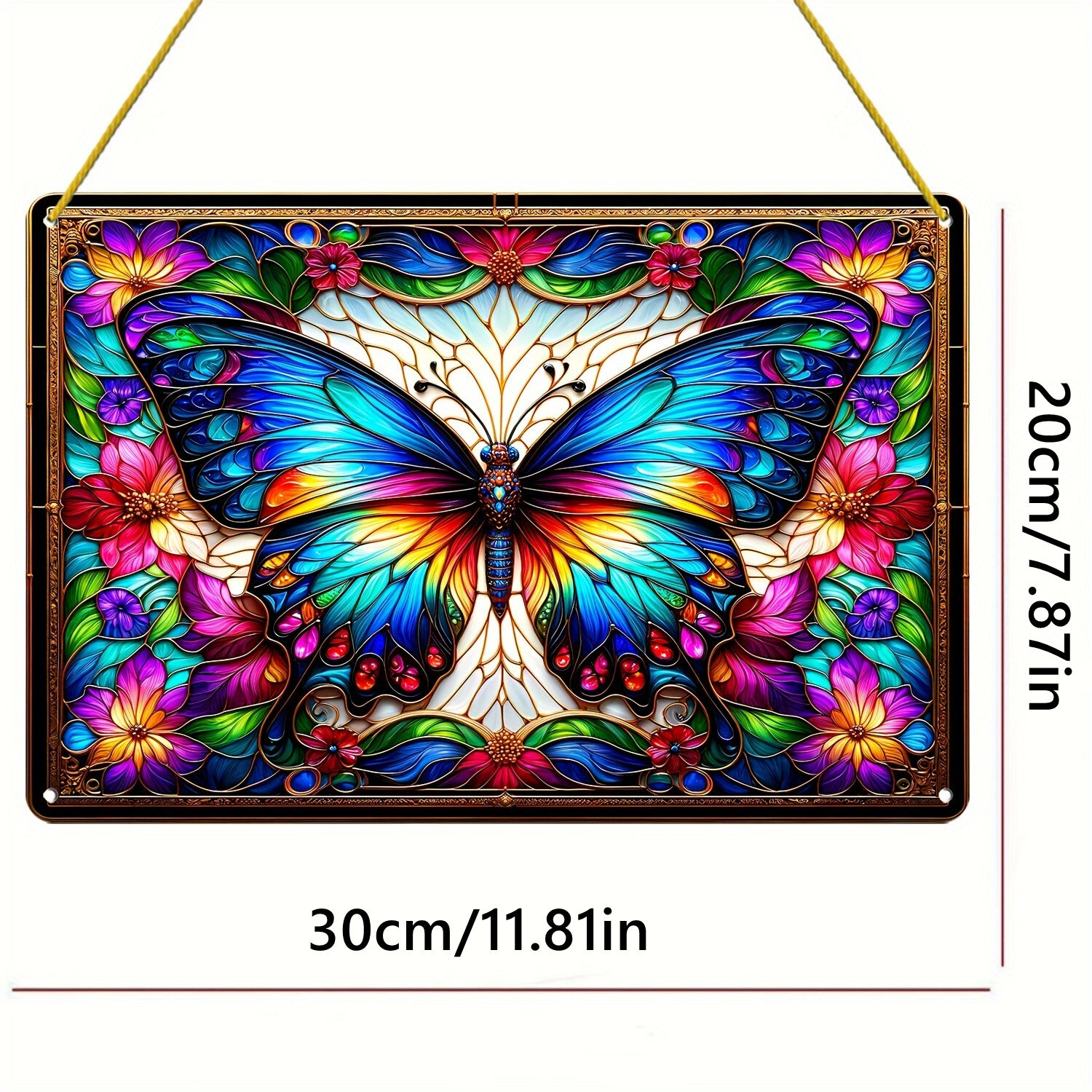 Butterfly Element Rectangular Acrylic Hanging Decoration for Wall Windows