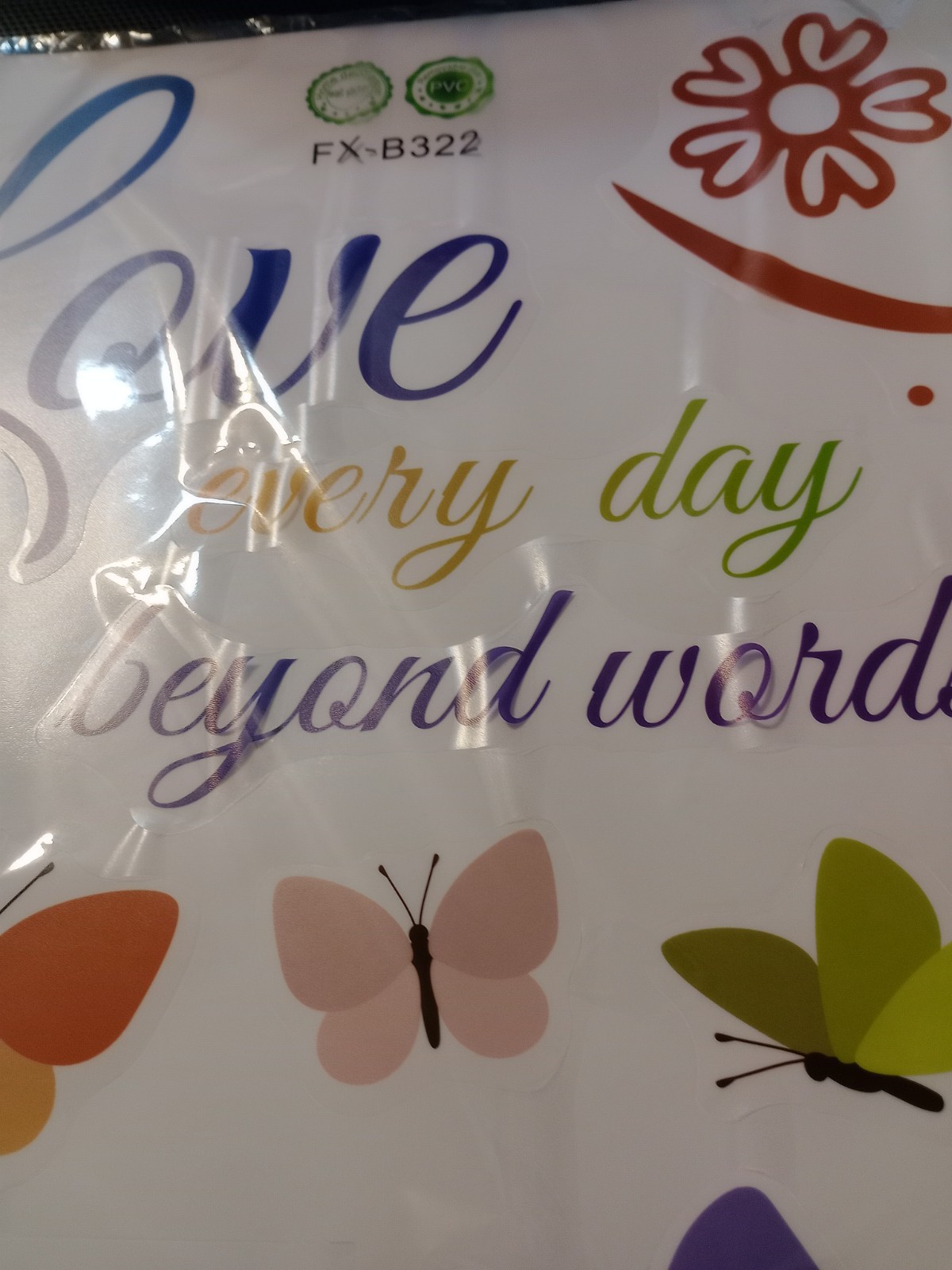 Wall Decor Inspirational Colorful Butterfly Wall Stickers Quotes Live Laugh Love