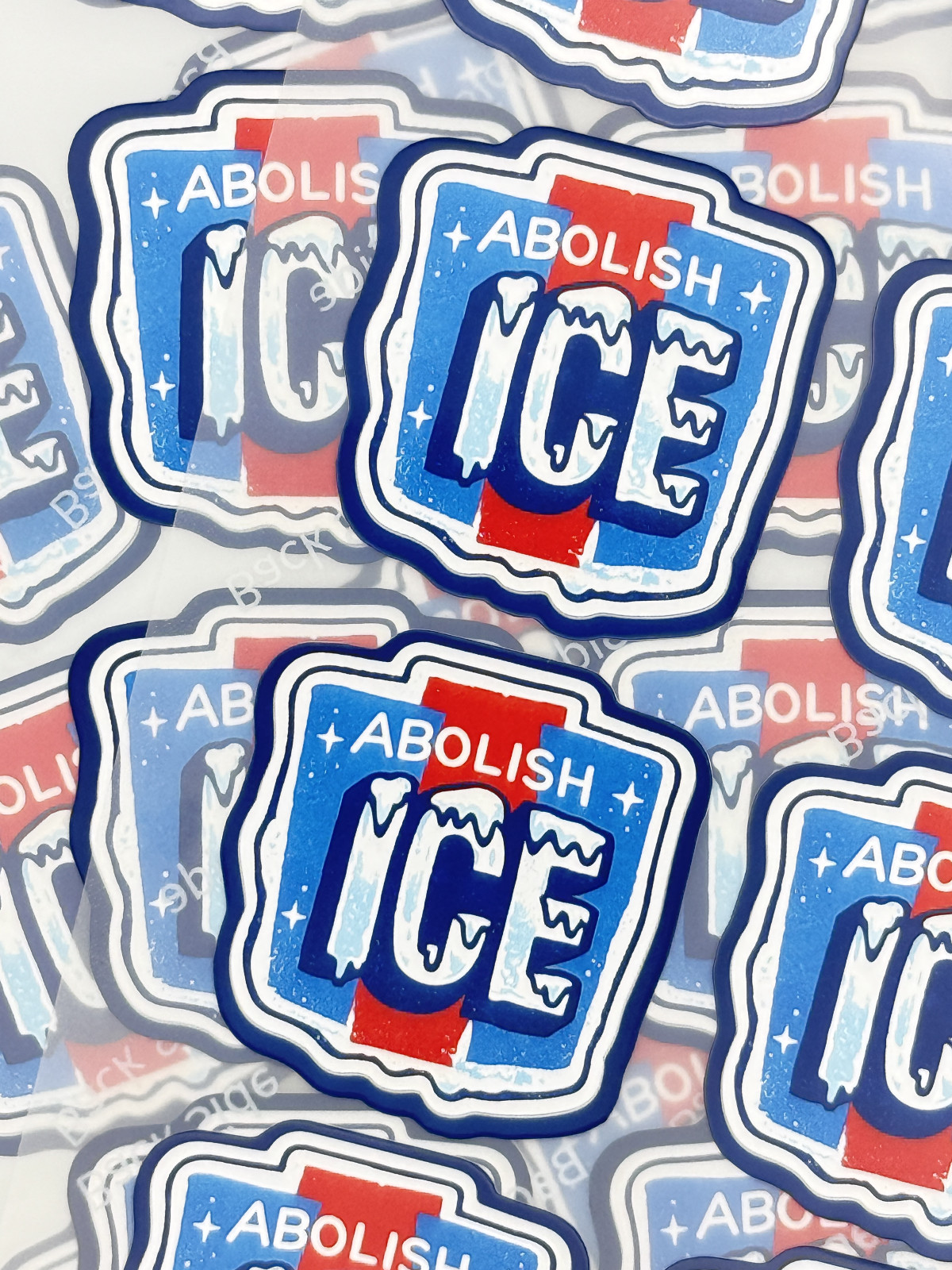 ABOLISH ICE Stickers 50 Pack Waterproof Vinyl Political Protest Decals