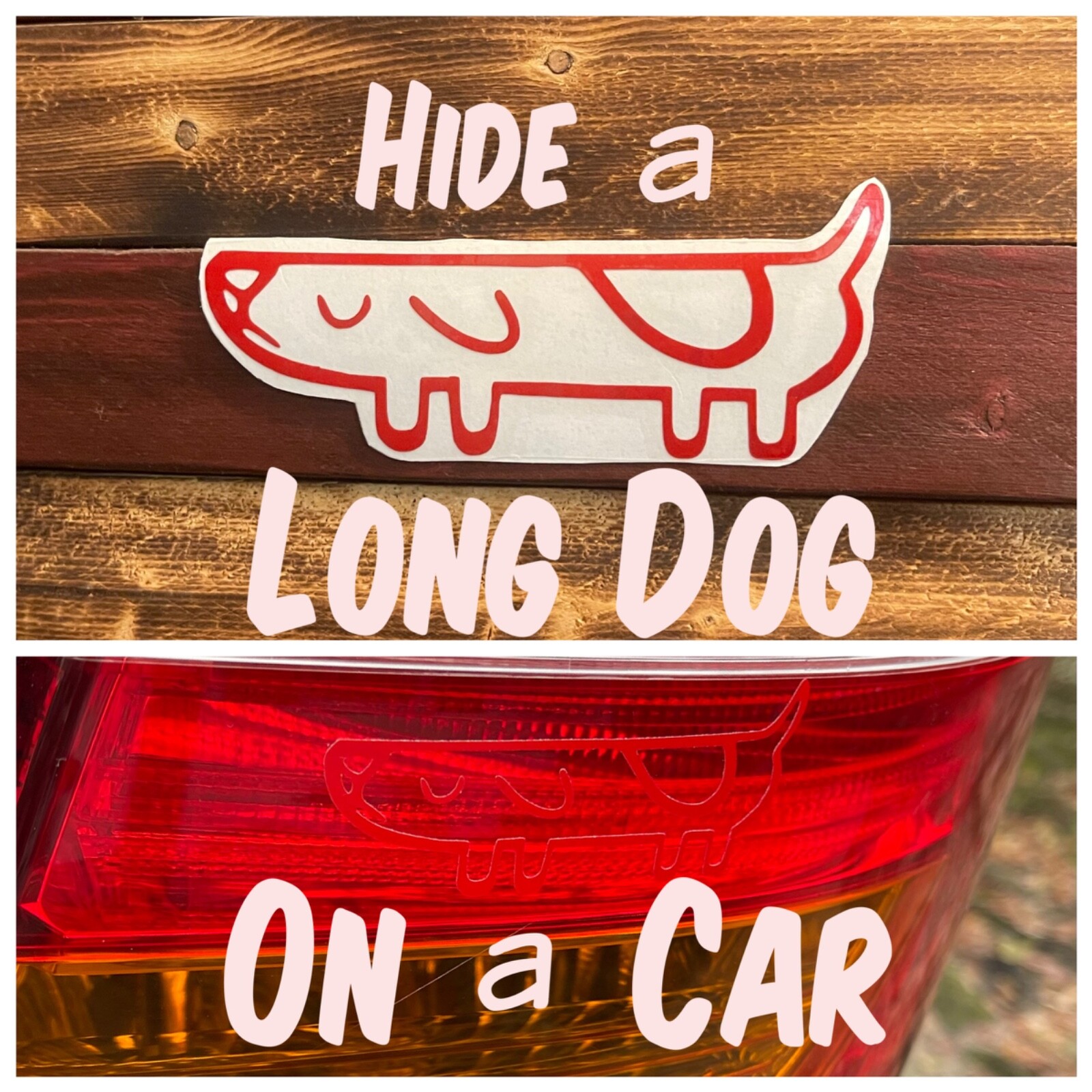 Long Dog REFLECTIVE Decal Sticker For Car Window, Water Bottle, Laptop, Helmet