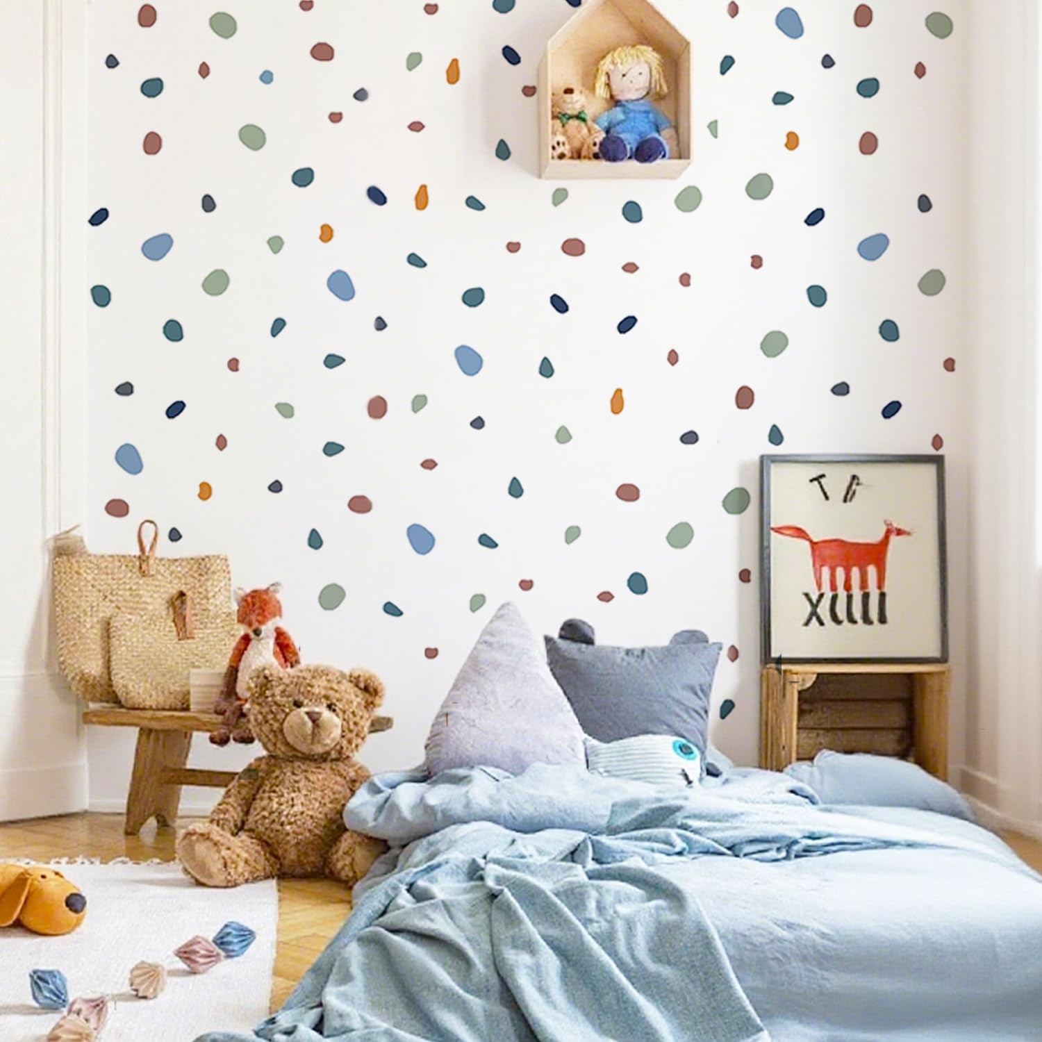 Irregular Boho Wall Stickers Terrazzo Decal Polka Dots Wall Decor Bedroom Rem…