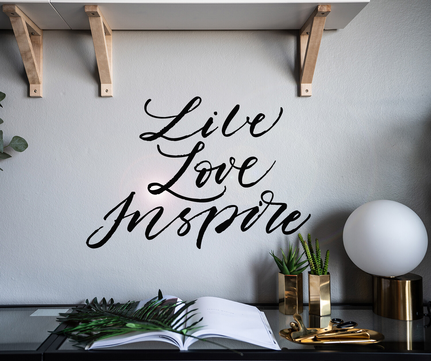 Vinyl Wall Decal Letter Words Live Love Inspire Stickers 22.5 in x 15 in gz185