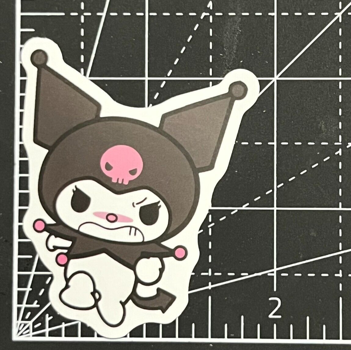 Kuromi – EMO Angry Stamping Feet – Vinyl Sanrio Sticker Bomb Notebook KAWAII