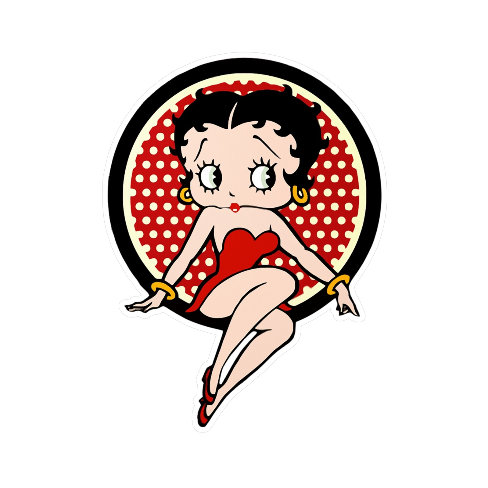 Betty Boop Sticker – Kiss-Cut Vinyl Decal, Laptop Decal, Car Decal, Water Bottle