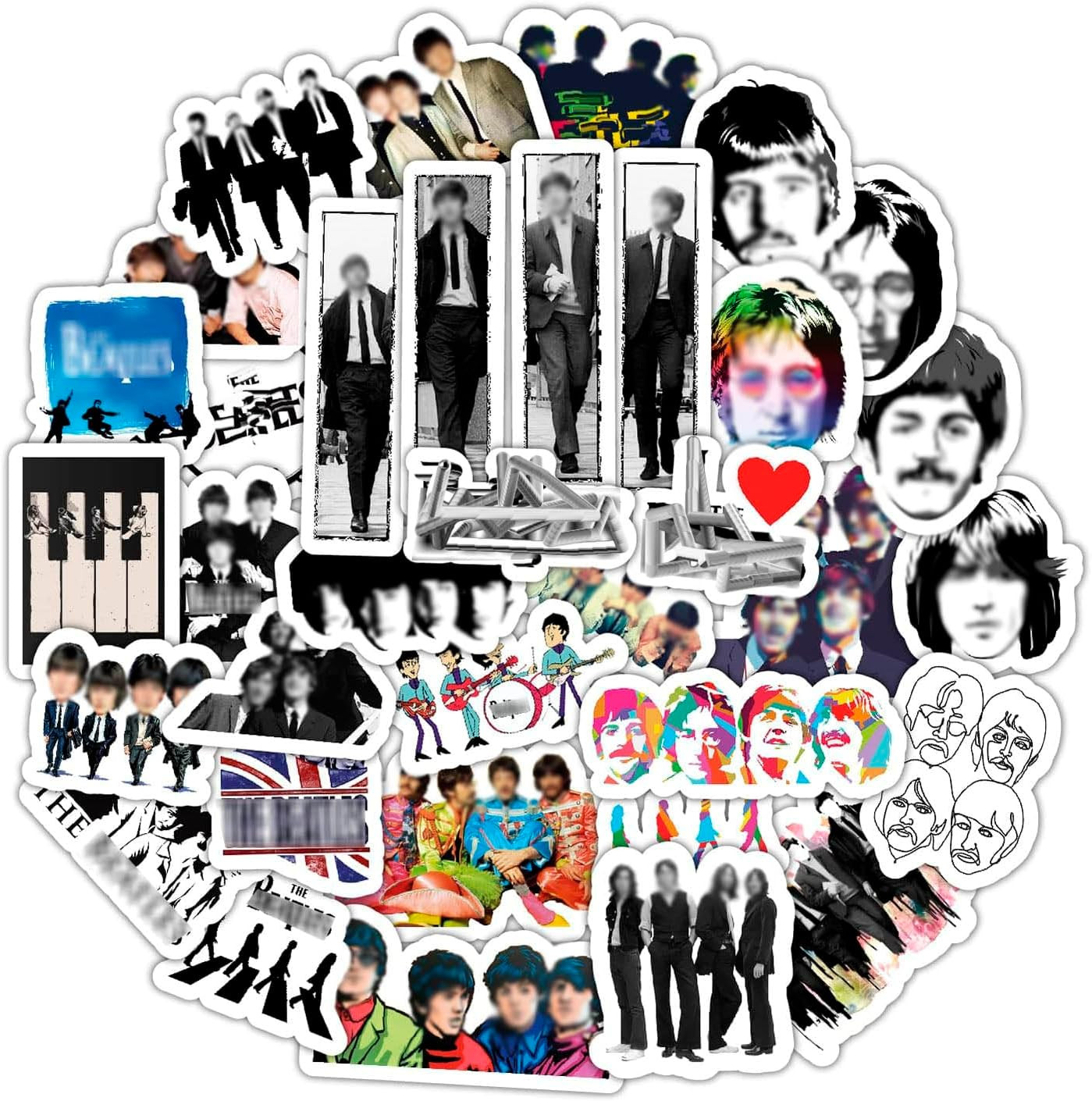 Bulbacraft the Beatle Stickers and Decals for Adults, Music Rock Band Stickers,
