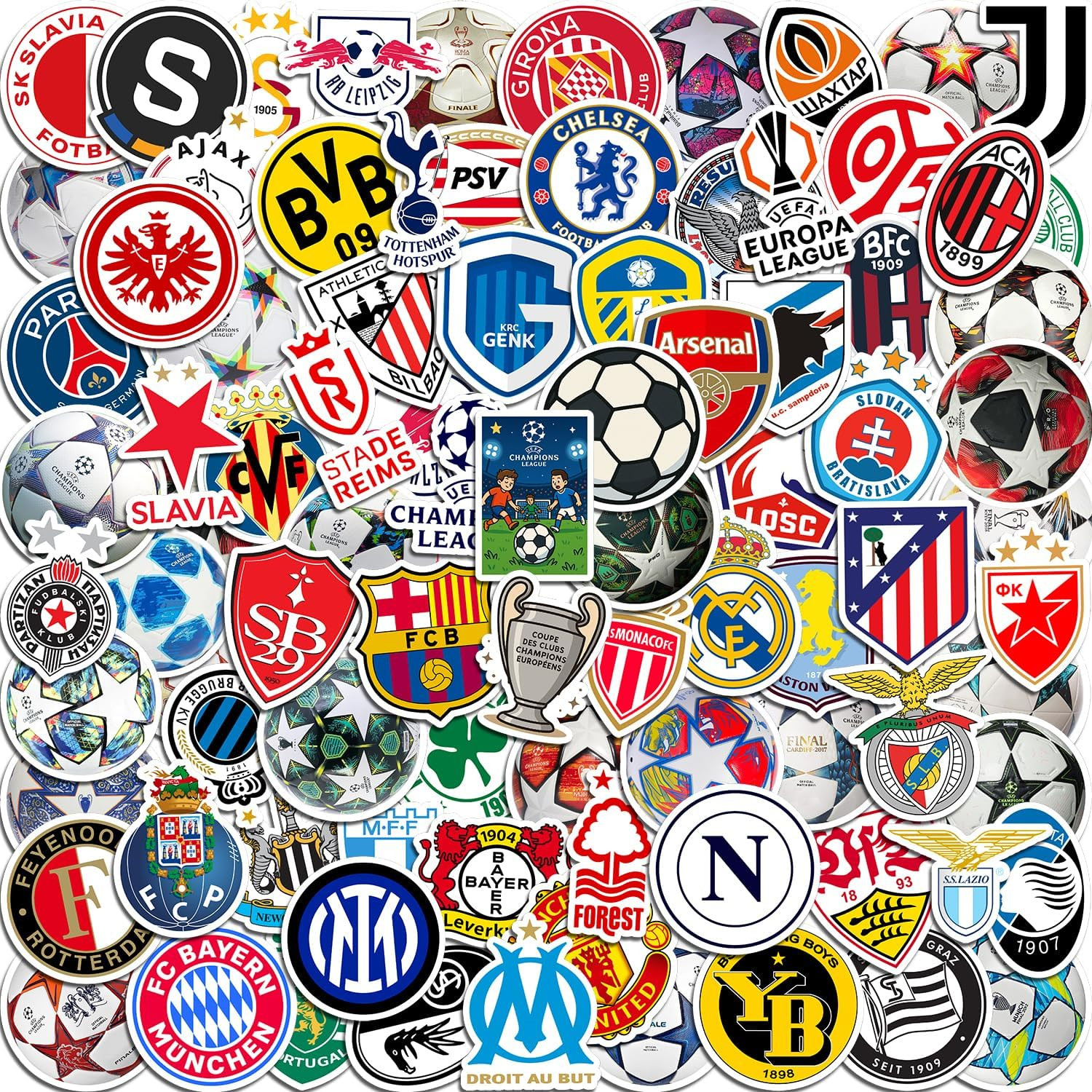 105 Vinyl PVC Soccer Stickers – Perfect for Laptops Water Bottles and Gifts