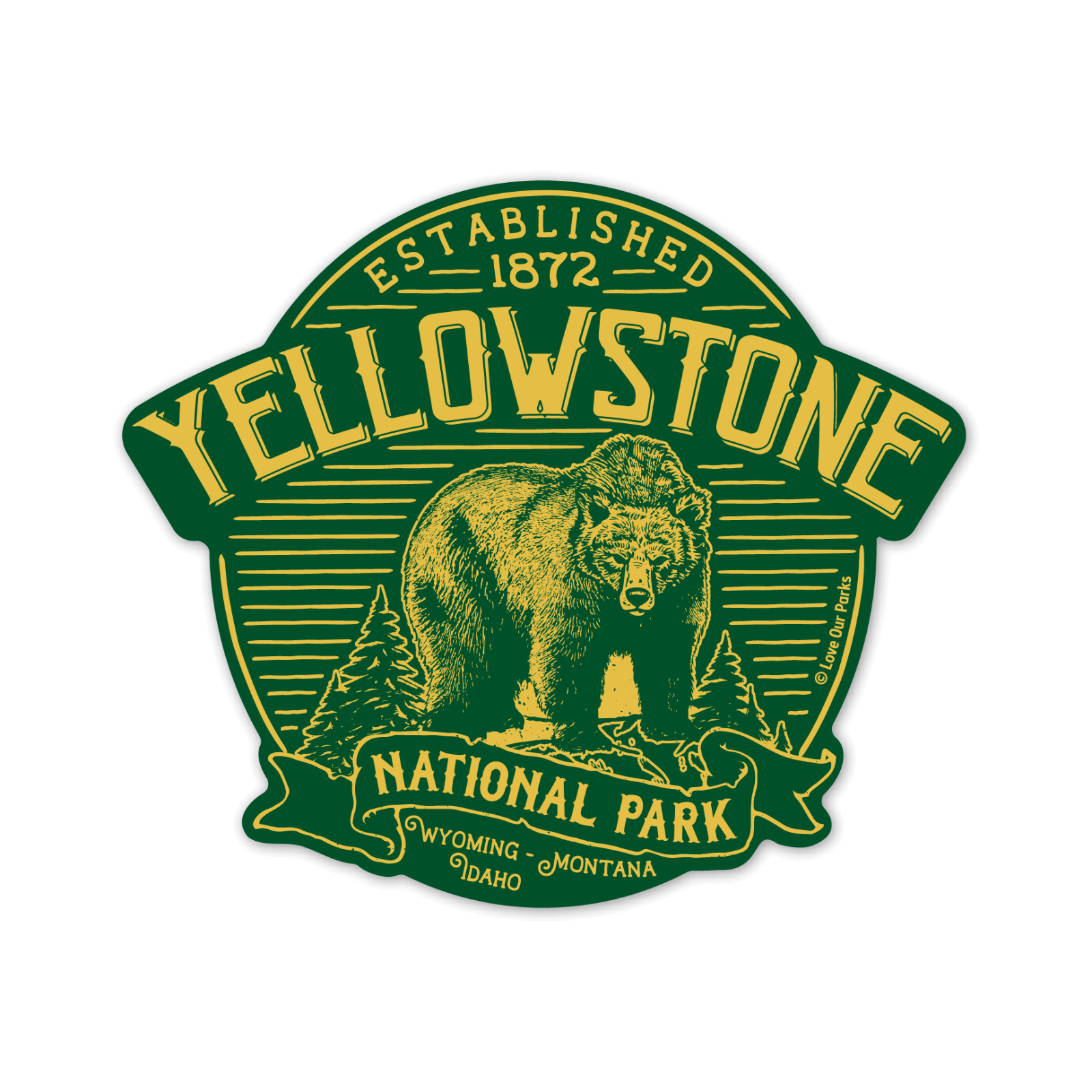 Yellowstone national park sticker weatherproof bumper vinyl decal