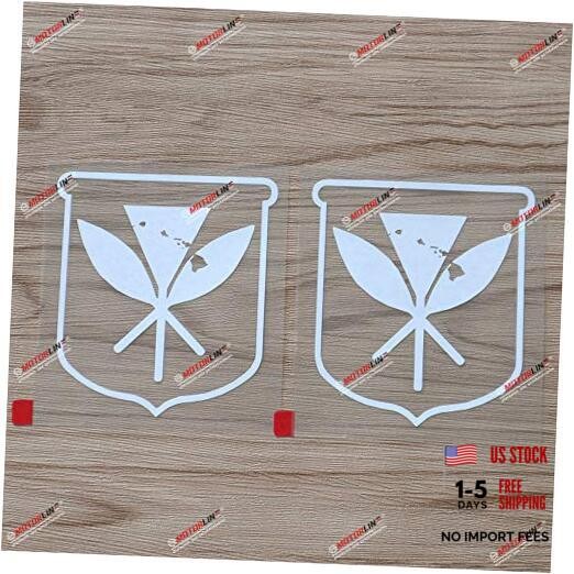 2X 4” Kanaka Maoli Flag Hawaiian Hawaii Decal Sticker Car Vinyl 4 Inches White