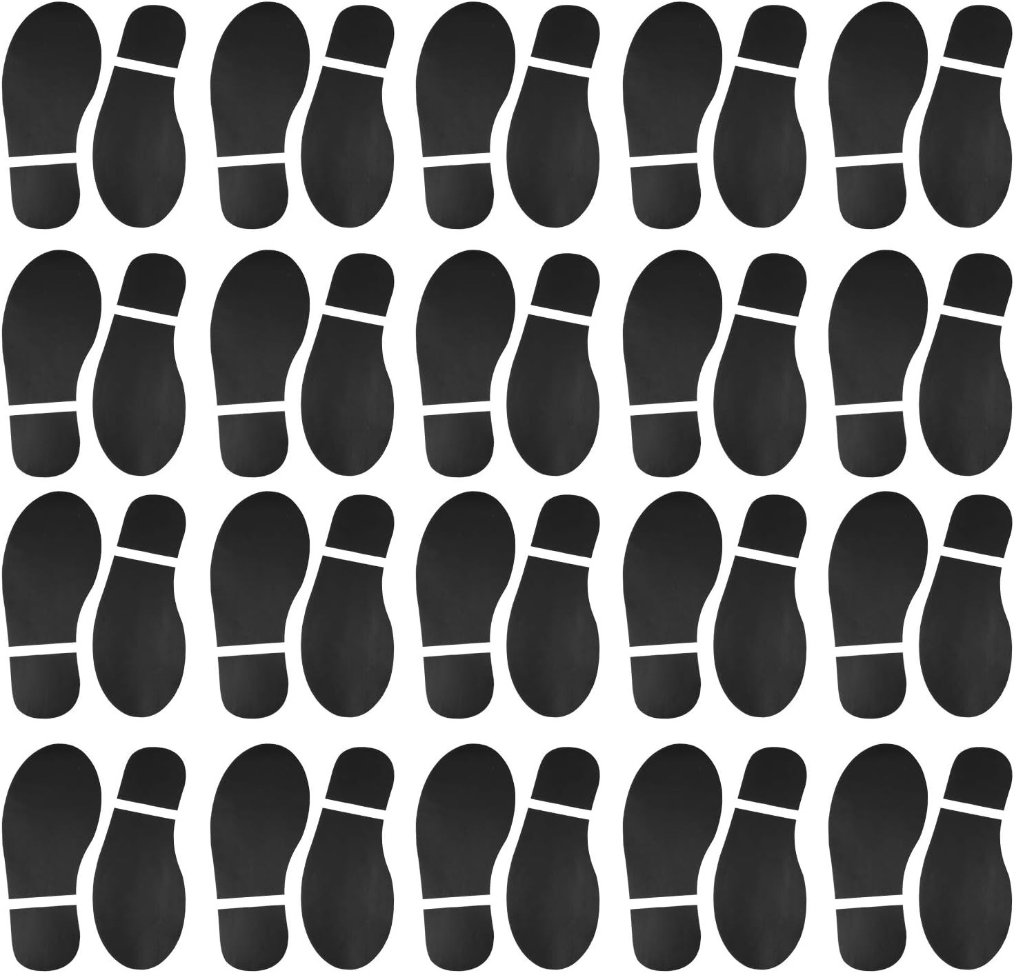 20 Pairs 40 Prints Black Shoes Footprint Stickers PVC Footprint Decals for Of…