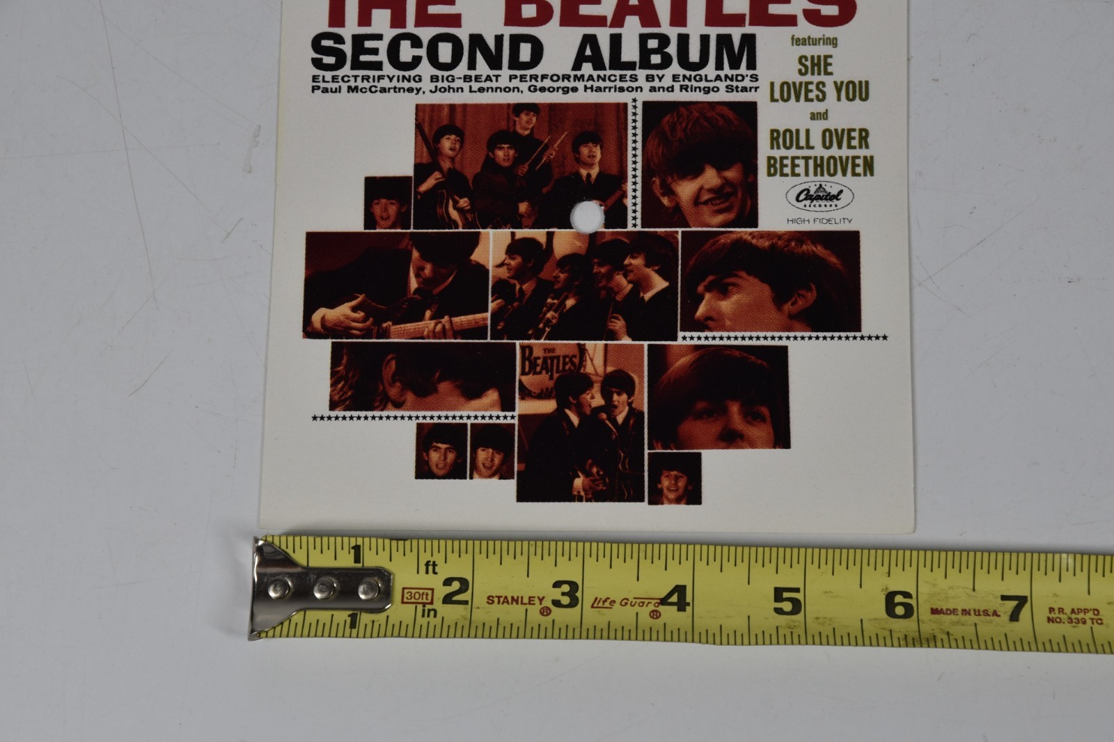 Vintage Beatles’ Second Album Insert Cover Art 6″ Art Print 45 Record Paper ONLY