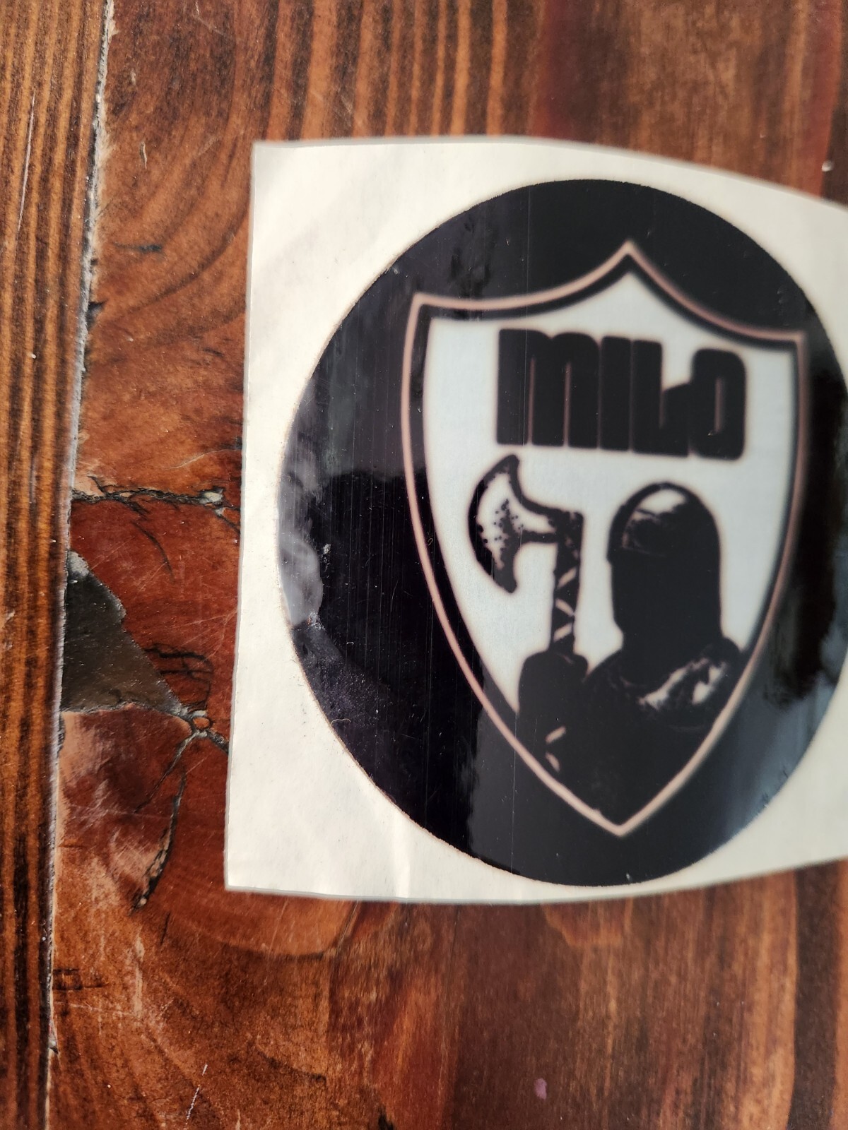 Vintage Armored Knight Sticker MILO Unknown Rare Unique 3×3″