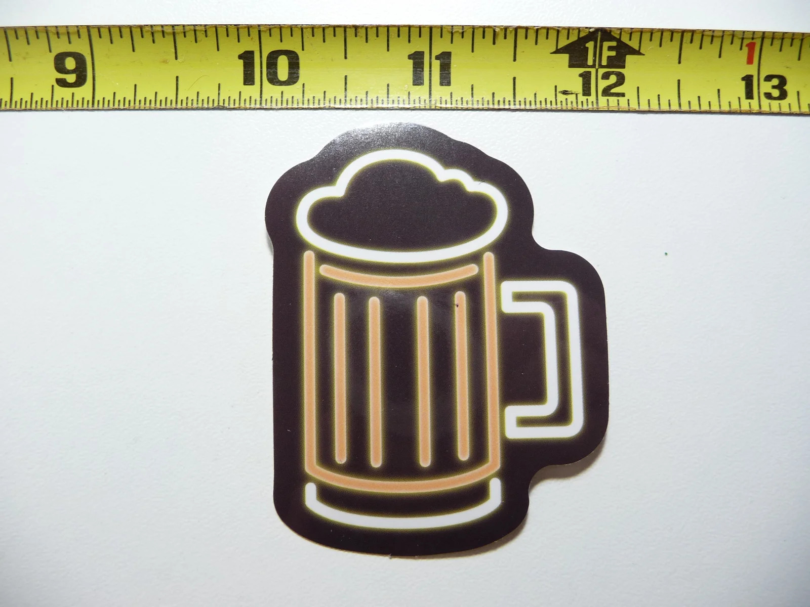 NEON SMALL STICKER DECAL BEER MUG FOAM BAR CLUB DRINKING ALCOHOL FUNNY