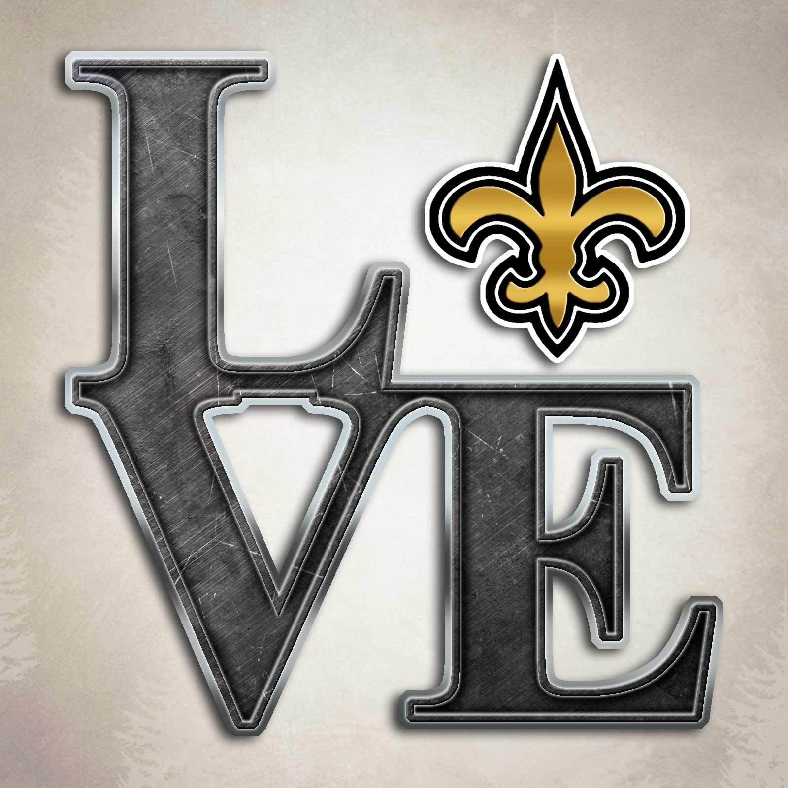 Saints Decal Fleur De Lis Louisiana Love New Orleans Cajun USA Sticker