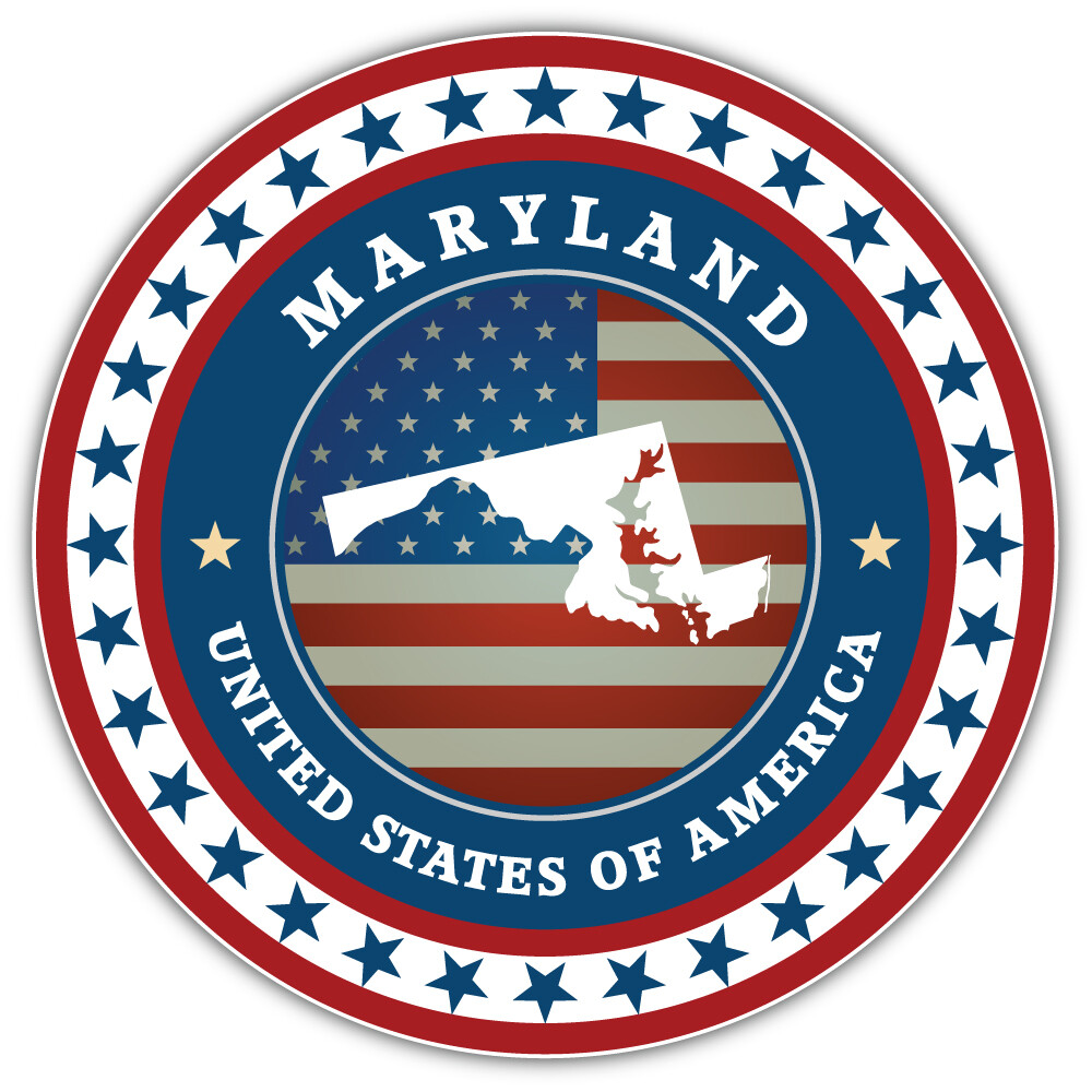 Maryland USA State Flag Emblem Car Bumper Sticker Decal “SIZES”