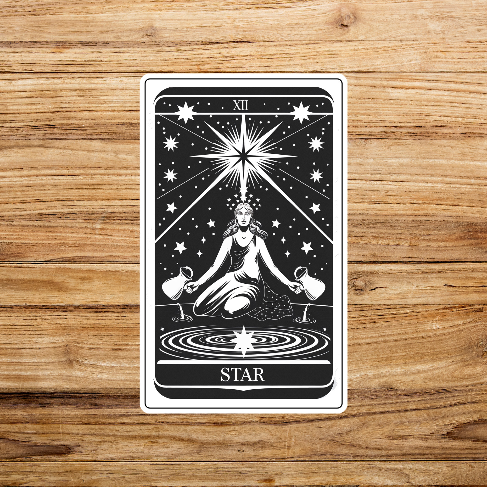 Celestial Star Tarot Card Sticker – Spiritual Divination Mystic Decal #2133
