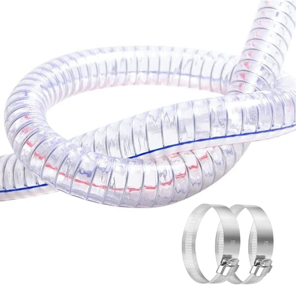 1-1/2″ ID X 1-3/4″ OD, 3FT Length Steel Wire Hose PVC Vacuum Tubing (With 2 Stai