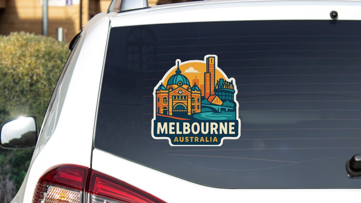 Melbourne Australia Sticker Decal Vinyl Die-Cut City Skyline Landmark Design