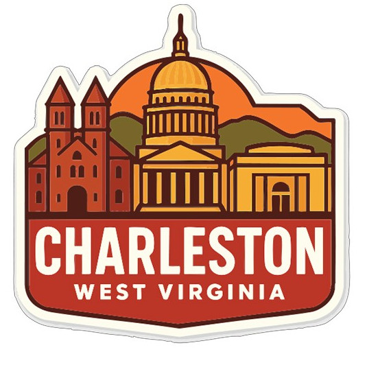Charleston West Virginia Sticker Decal Vinyl Die-Cut City Skyline Landmark