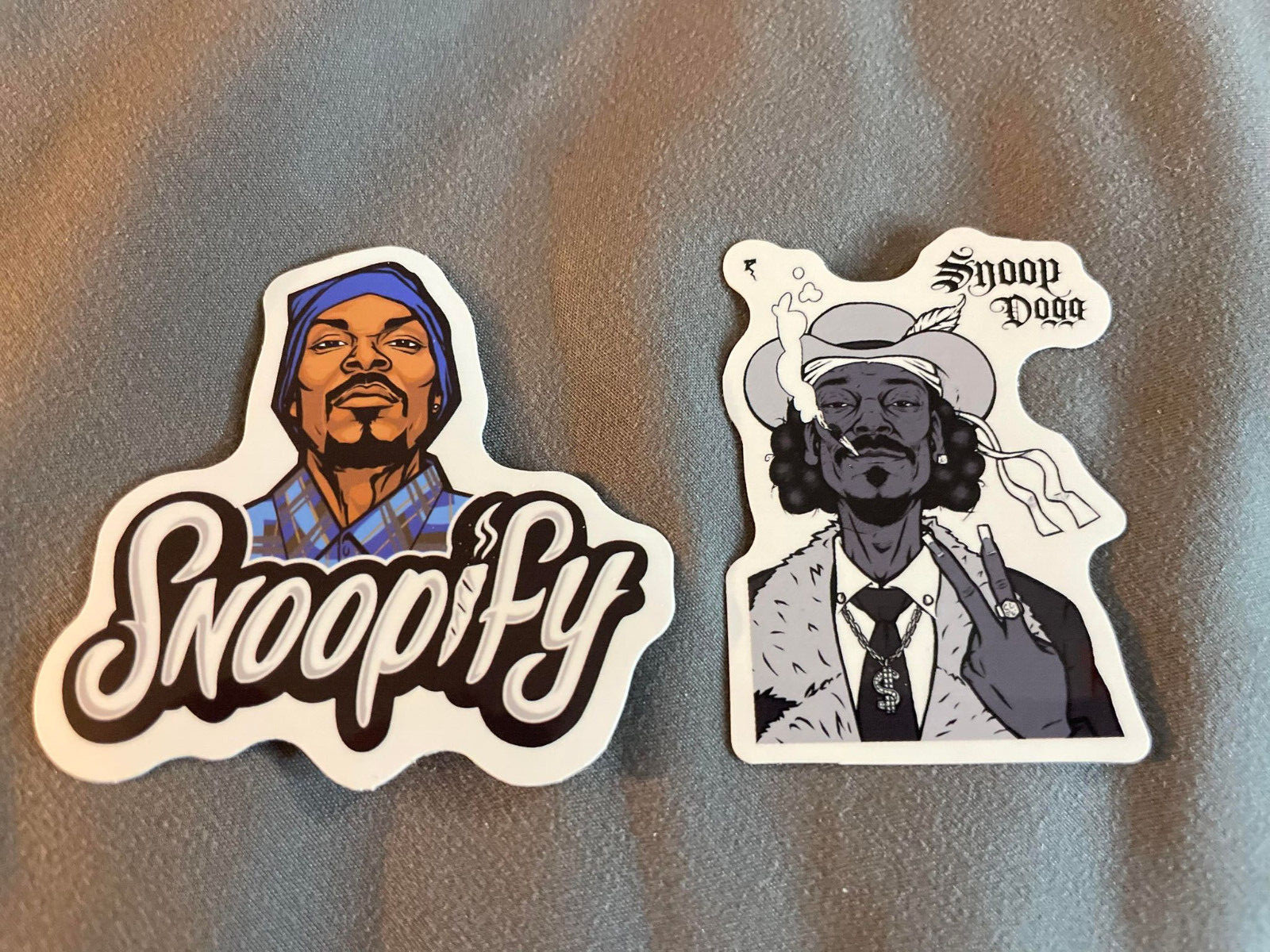 Lot (2) SNOOP DOGGY DOGG 1 3/4″ to 2 1/2″ Rap STICKERS Fast! FREE SHIP! Snoopify