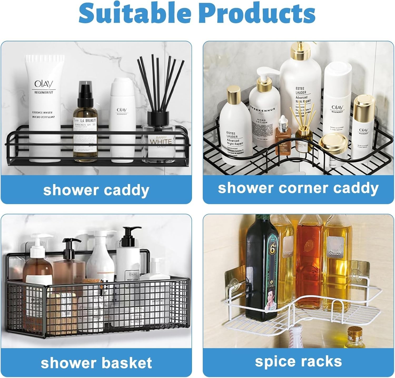 Compact 4 Pack Adhesive Suction Stickers for Effortless Bathroom Organization