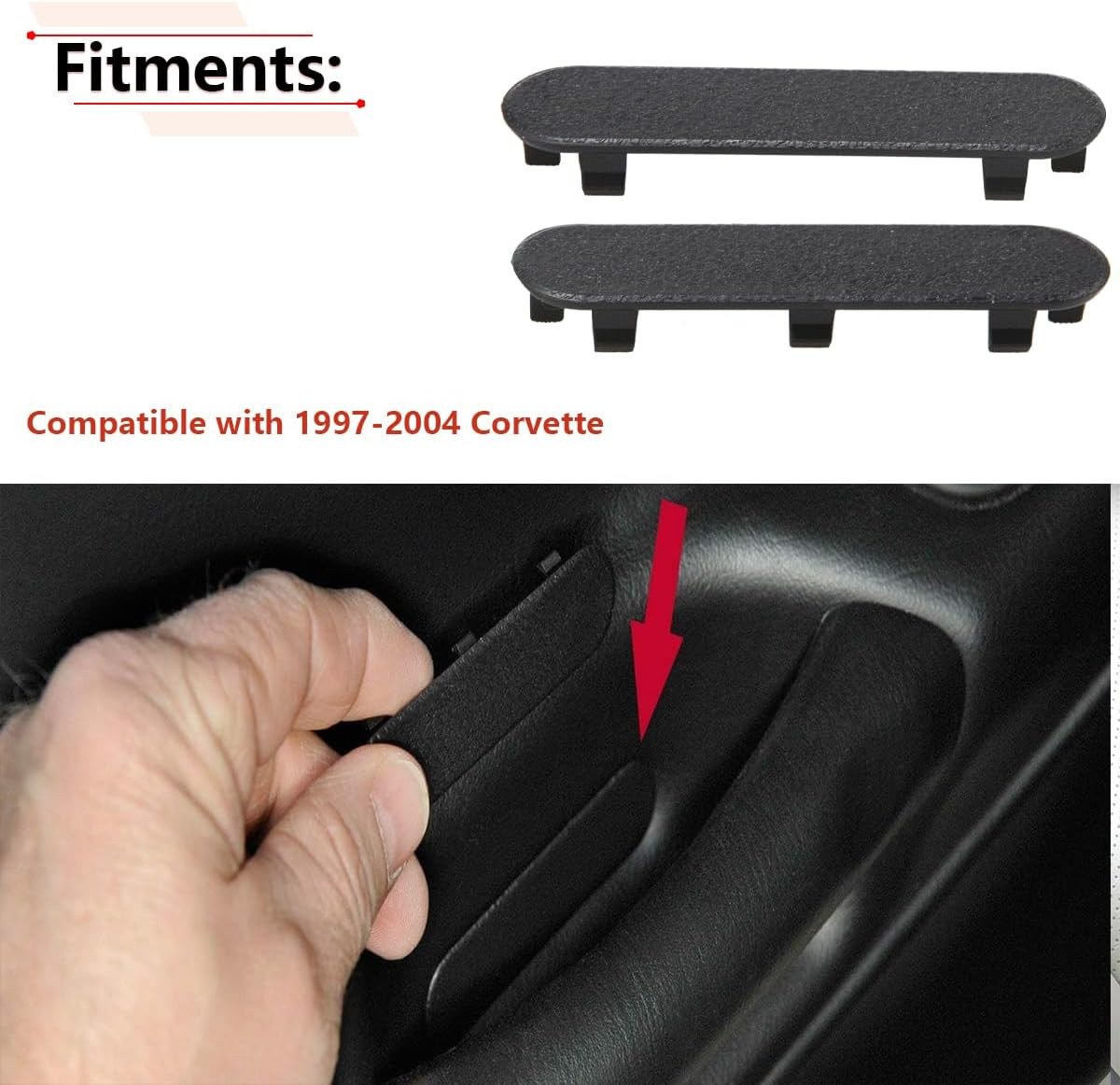 1 Pair Door Panel Handle Plug Screw Cover Trim Compatible with Chevy Corvette…