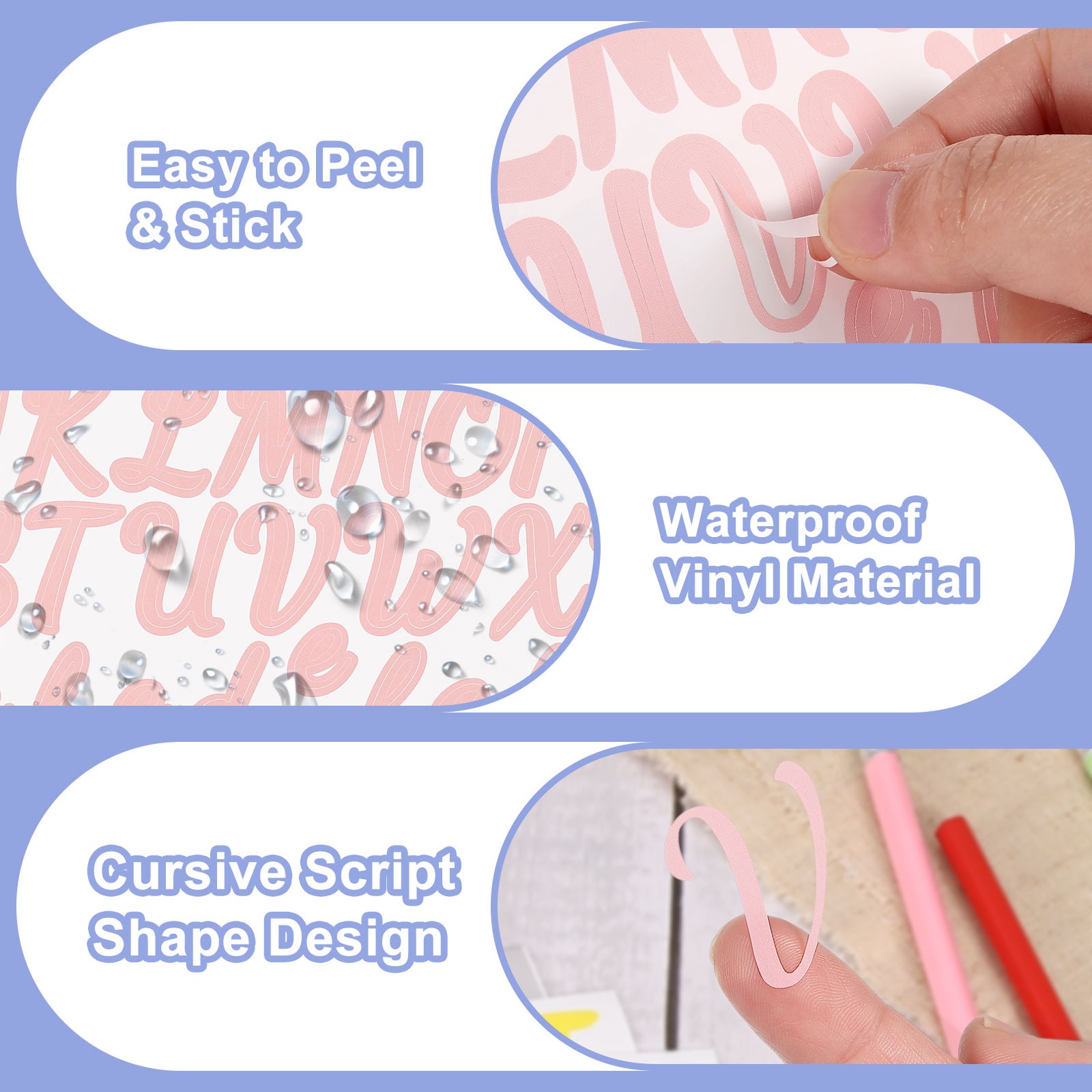 Stickers numbers/letters, 3 sheets 252pcs (blue, 2.5cm)