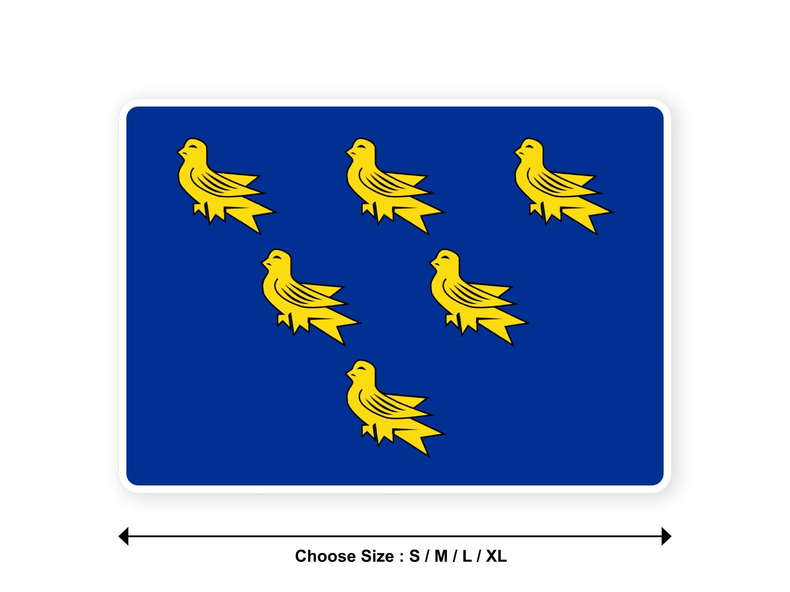 Sticker flag UK SUSSEX united kingdom county 3,9”(S) -11”(XL) decal