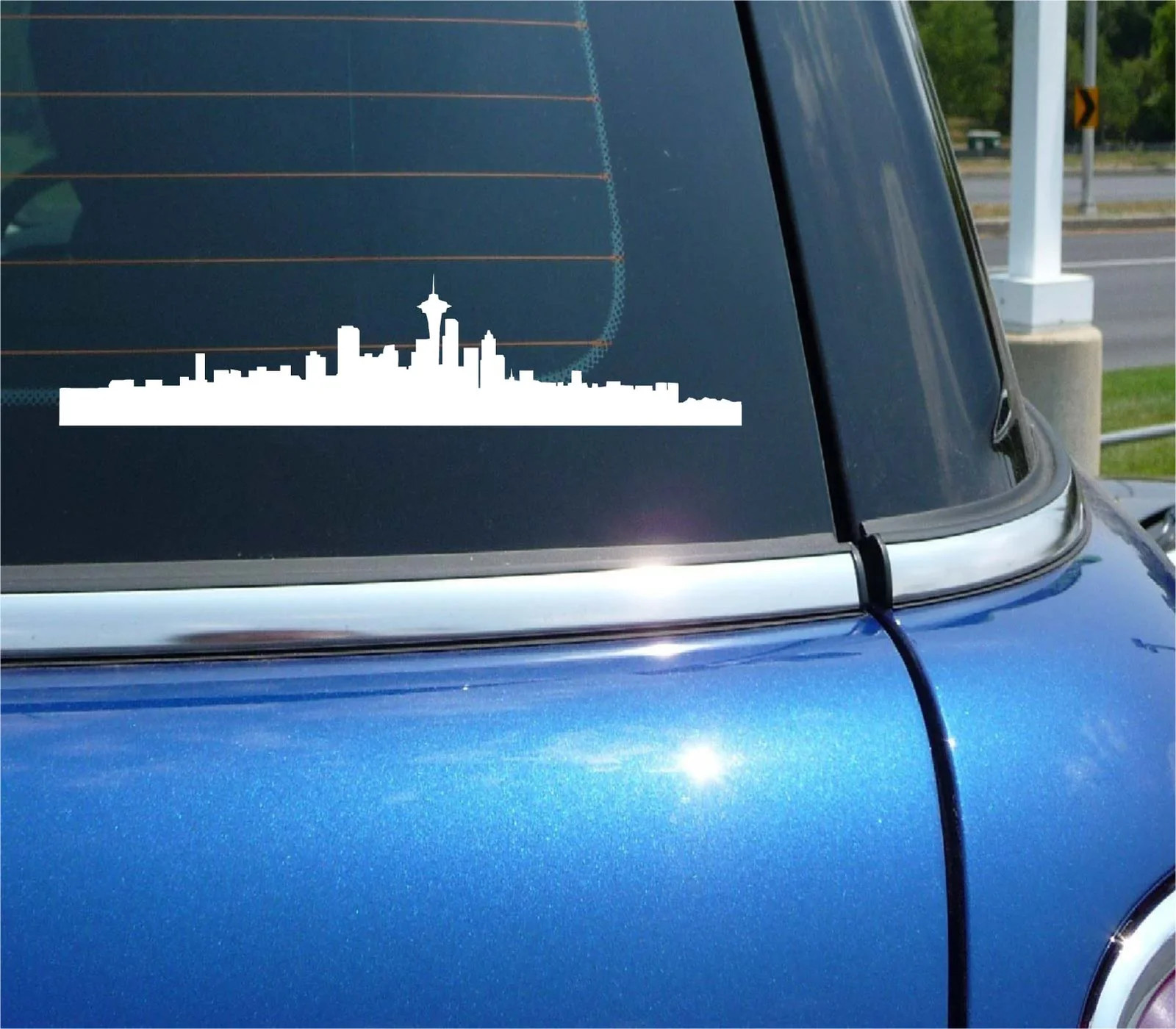 SEATTLE CITY SKYLINE WASHINGTON FUNNY DECAL STICKER ART CAR WALL