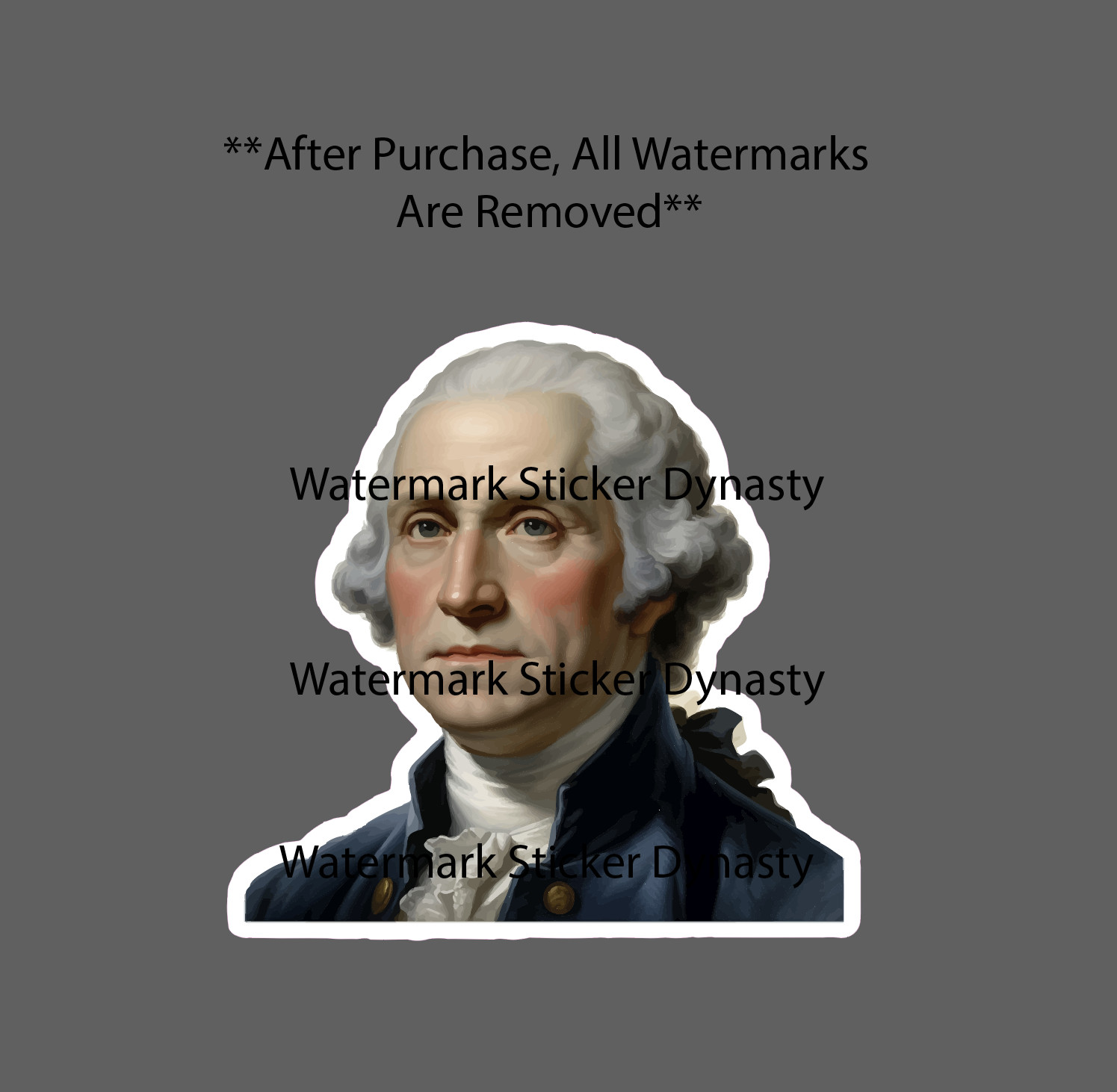 George Washington Sticker Waterproof Decal President USA America Gift NEW