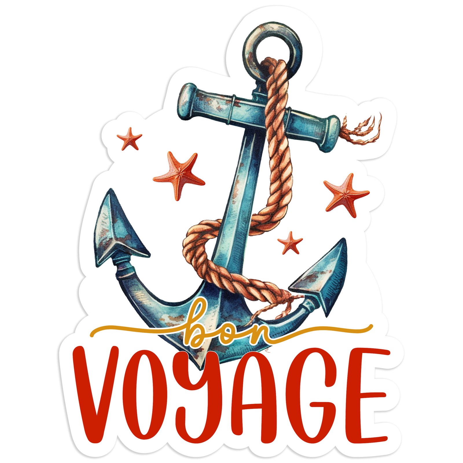 Bon Voyage Anchor – Vinyl Decal Sticker – Car Window Laptop – #906