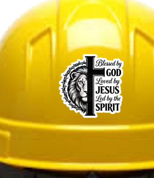An Inspirational Religious Blessed By God High Quality Vinyl Sticker 3.3″ x 3.7″