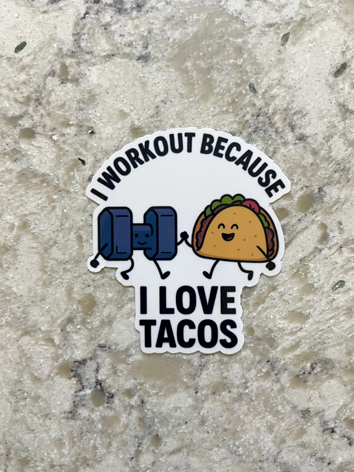 Workout Tacos Sticker l Gloss or Holographic Laminate l Waterproof Decal