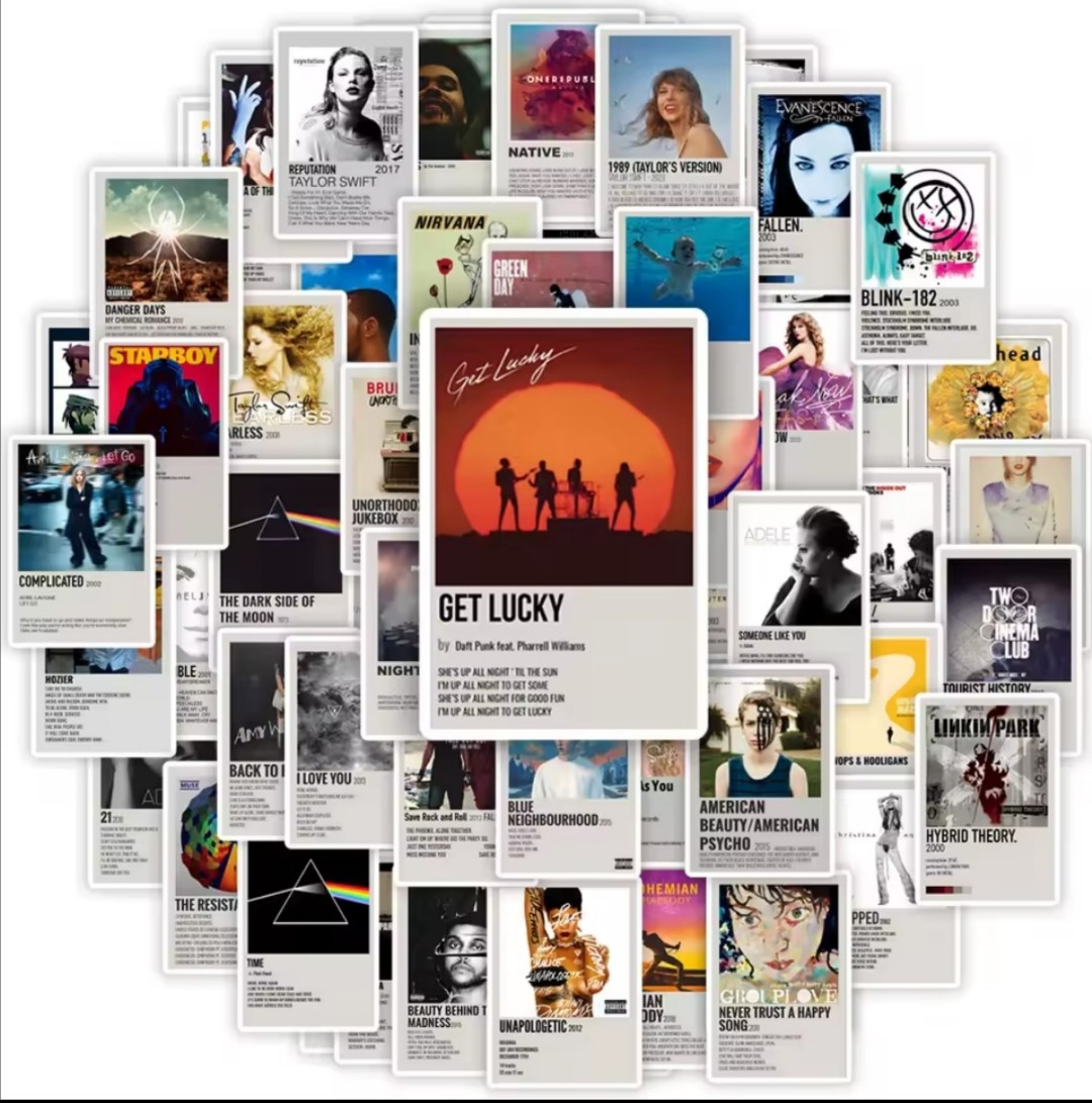 20 PCS Famous Popular Music Bands Albums Songs Lyrics Posters Stickers BRAND NEW