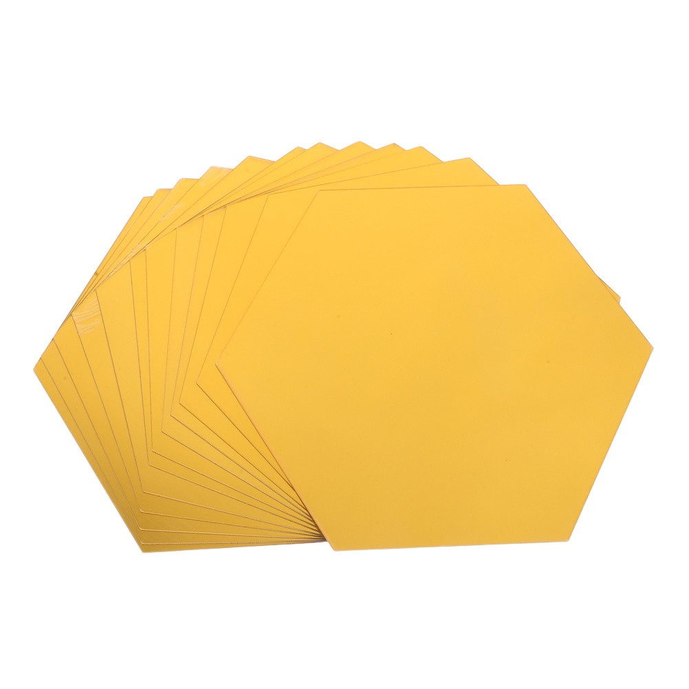 12 Pcs Self Adhesive Hexagon Mirror Tiles Acrylic Wall Decals