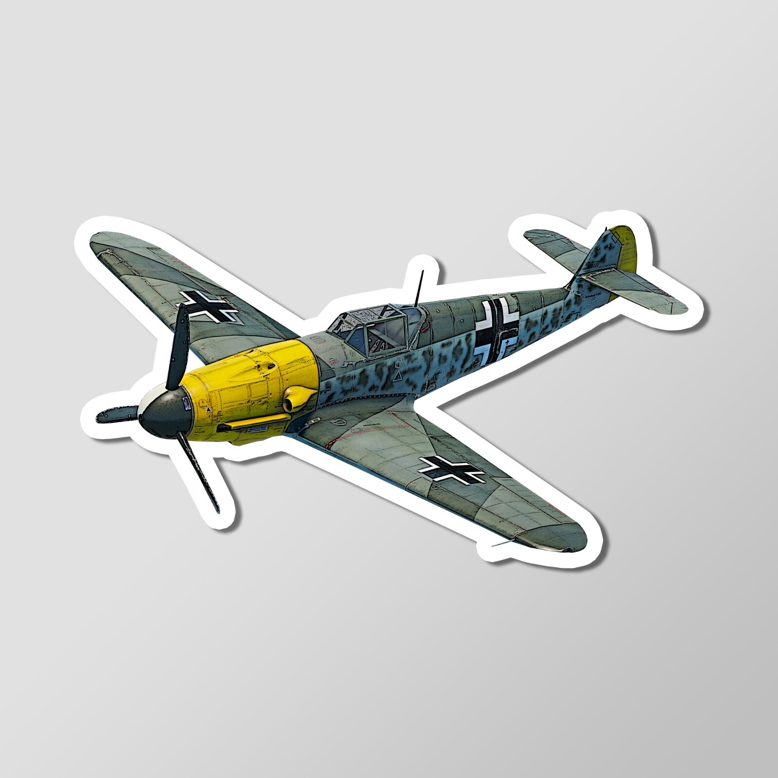 Messerschmitt BF 109 F1 WW2 Fighter Plane Vinyl Laptop Desktop Glossy Sticker 4″