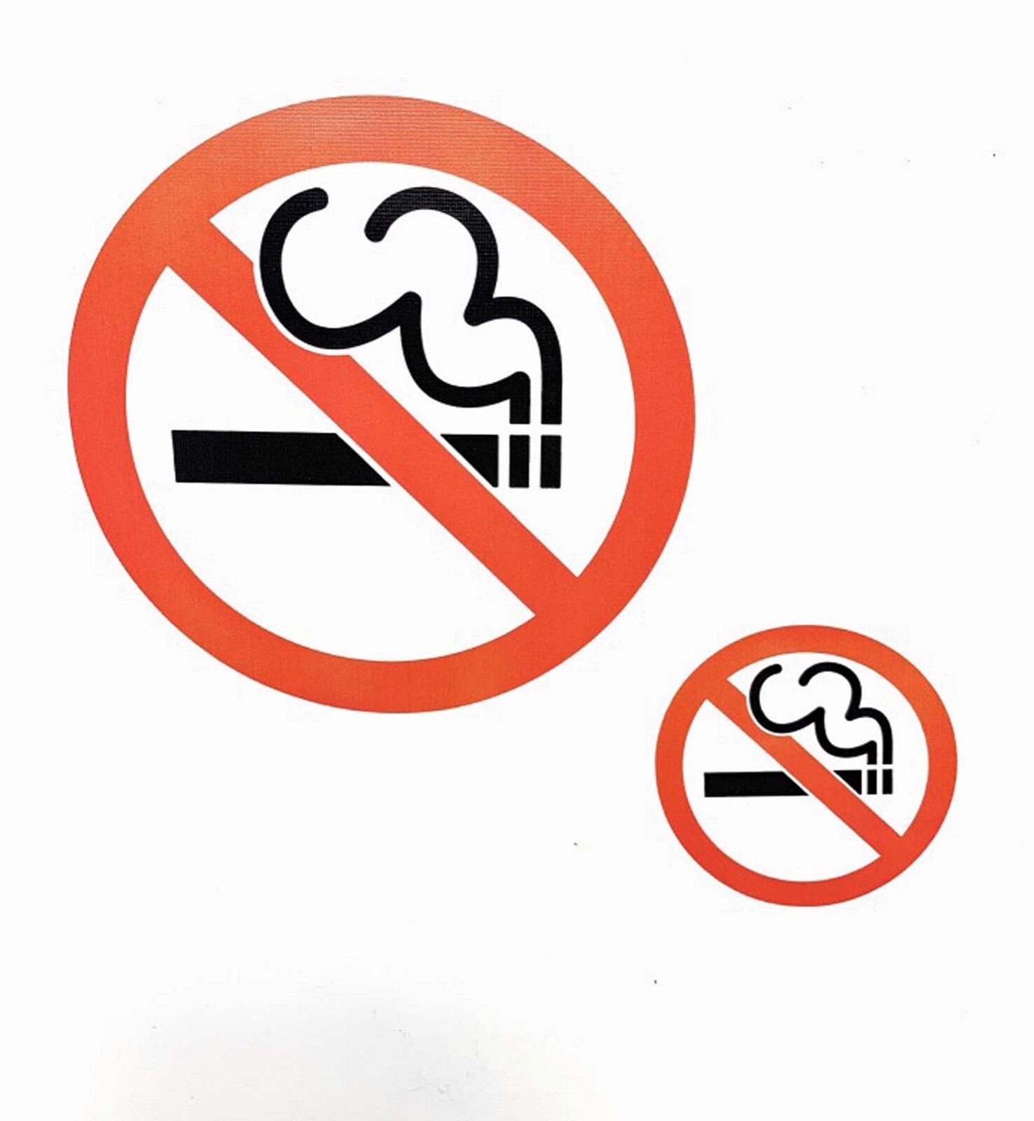 NO Smoking 2 – 5″ and 4 – 2 1/2″ Fabric Decal Sticker for Wall Mirror Auto