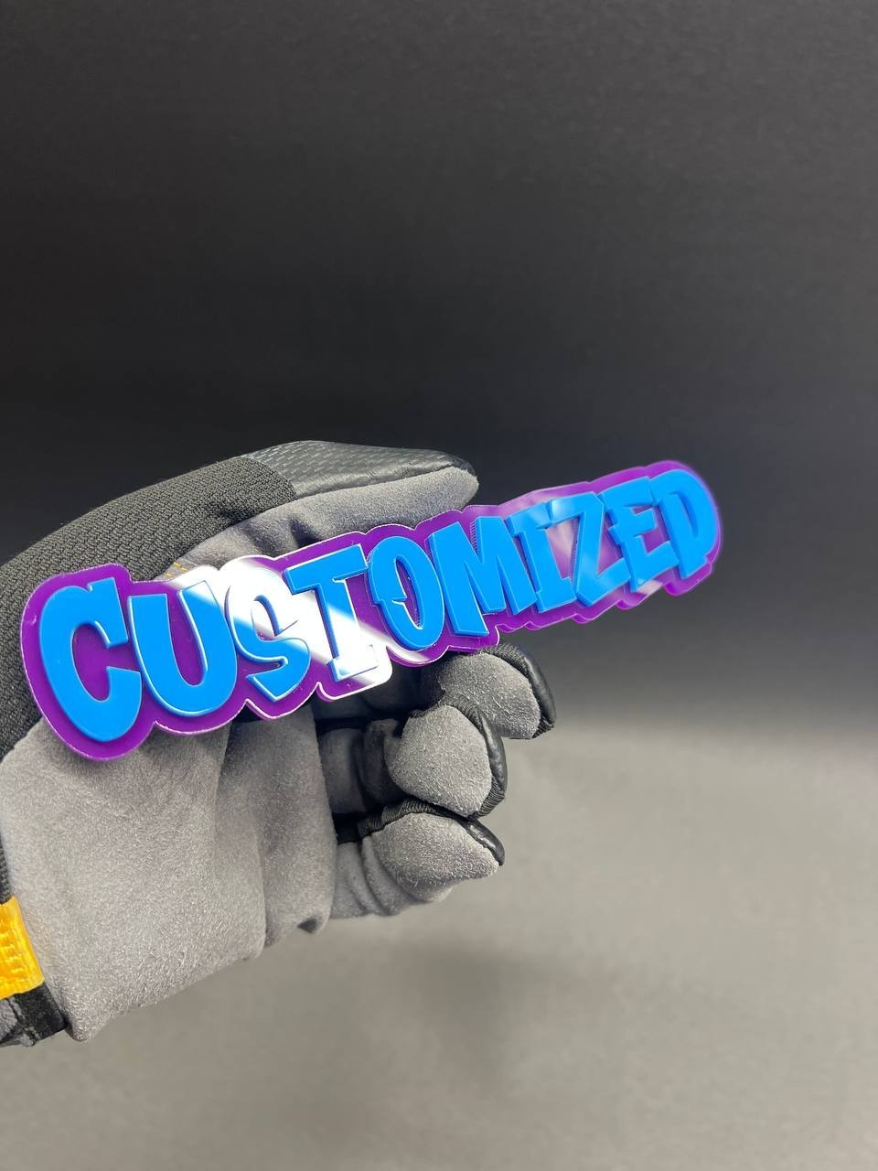 1X Custom Graffiti Font Acrylic Emblem Multicolor Personalized Car text Badge