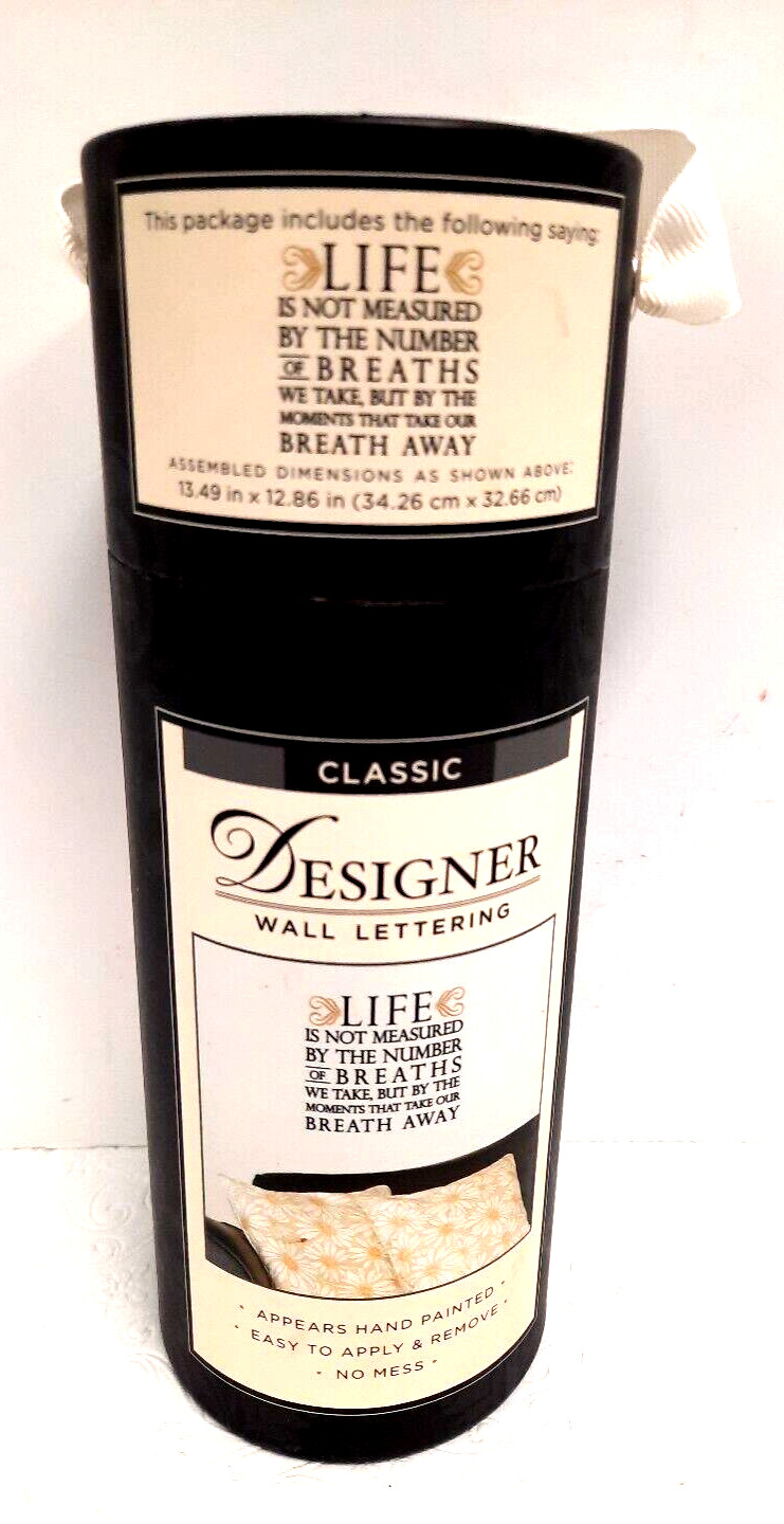 DCWV Designer Wall Lettering ‘Life Is Not Measured by” Easy to Apply/Remove