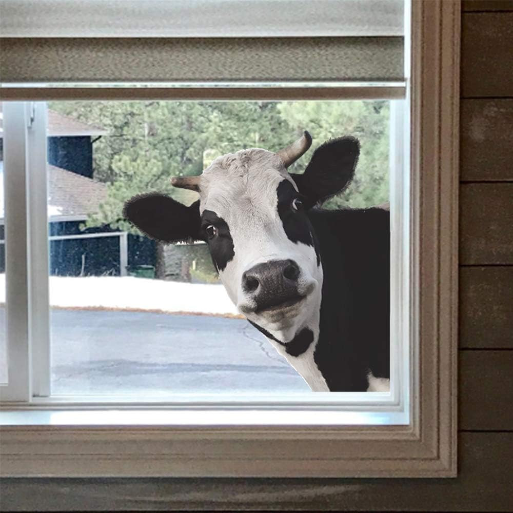 Cute Cow Window Decals, Farmhouse Animal Themed Stickers, Cow Lover Window Cling