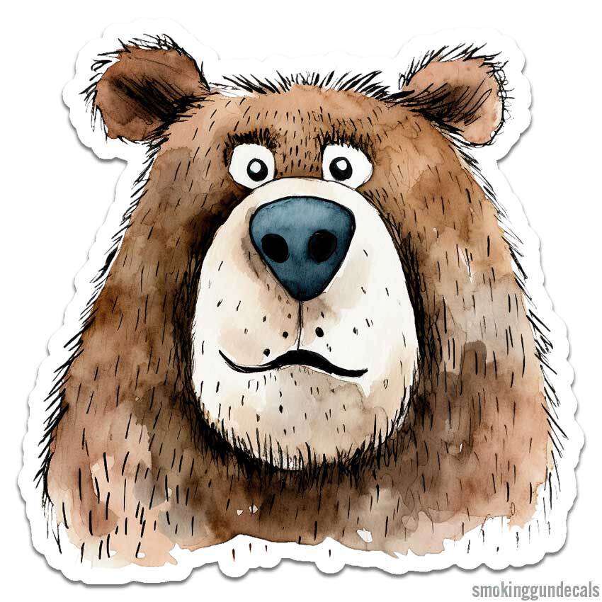 Grizzly Brown Bear, Vinyl Decal Sticker, Indoor Outdoor, 3 Sizes, #12394