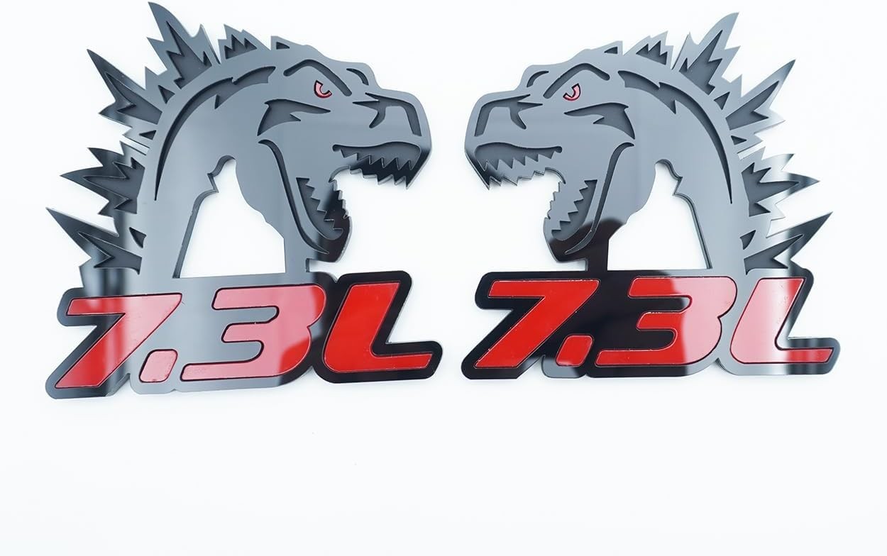 2Pc Godzilla Badges Raging 7.3 Emblem 3D Fender Angry Agressive Sticker Namep…