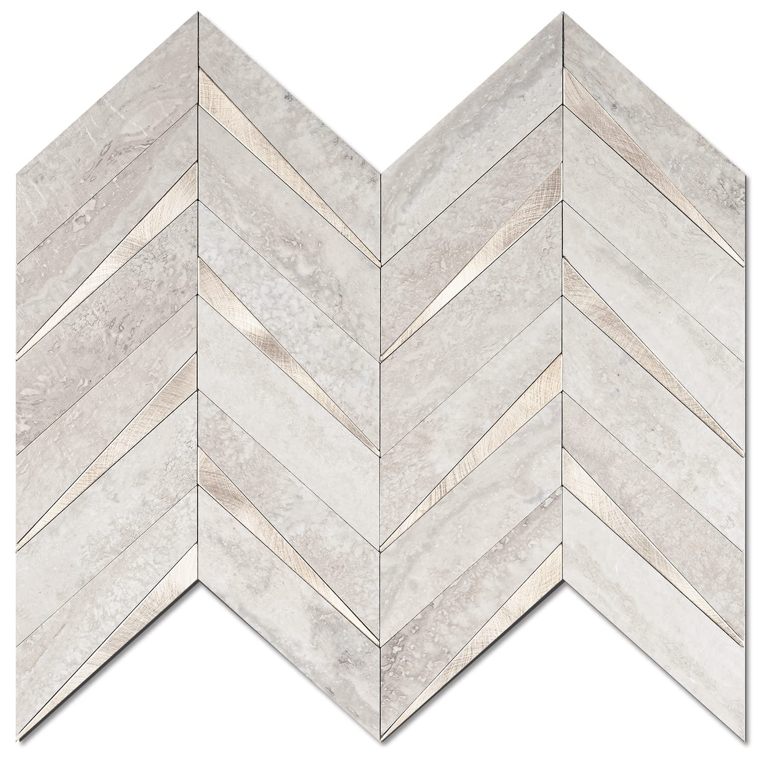 Azulejos Adhesivos De Espiga Beige Y Oro Para Cocina Pack De 10 De Lujo