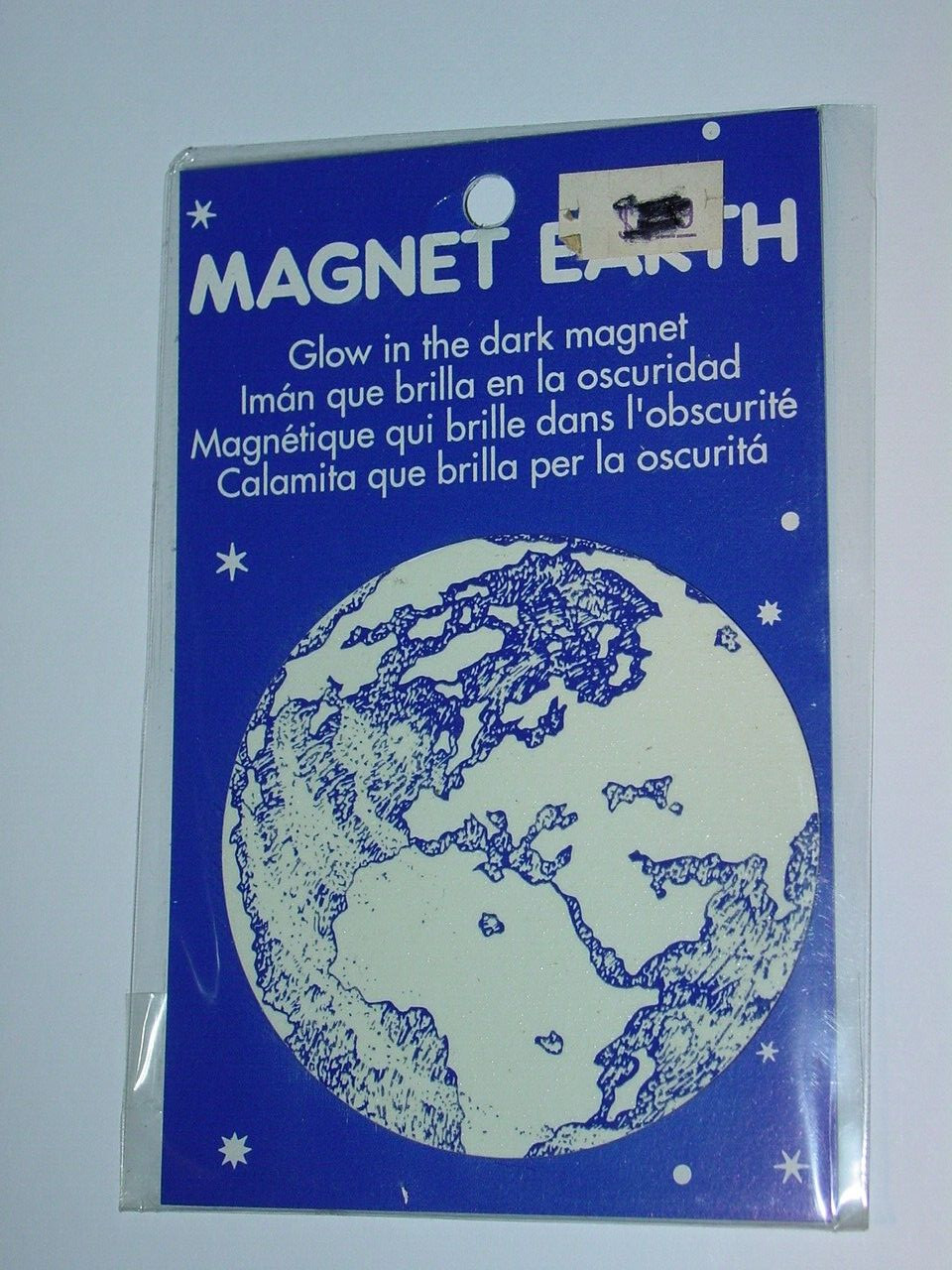 MELQUIADES MAGNET EARTH VINTAGE 1982 GLOW IN THE DARK MAGNET 2.5″ x 2.5″ NOS