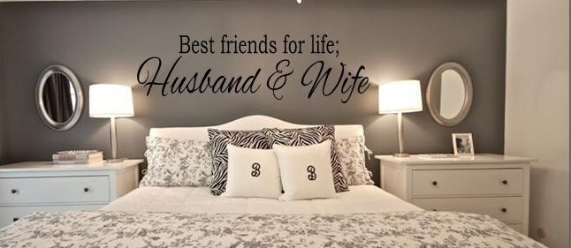 BEST FRIENDS FOR LIFE HUSBAND & WIFE Wall Art Decal Quote Words Lettering 48″