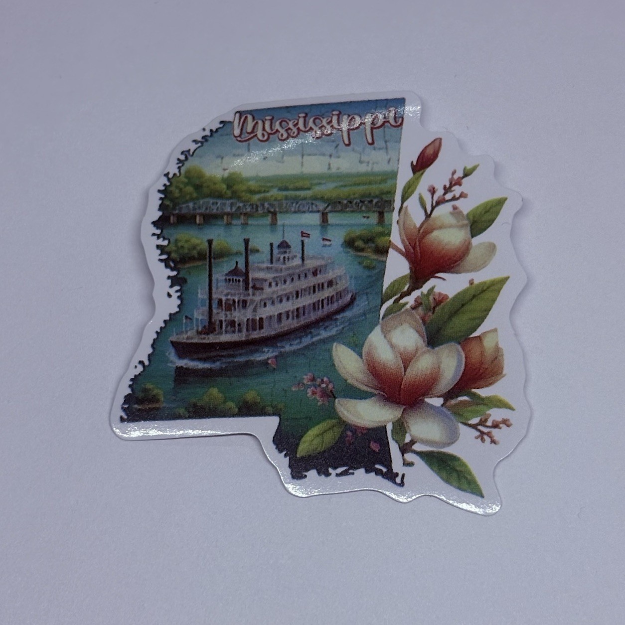 Mississippi State Map Sticker Decal Travel Tour Souvenir Journal River Art Tc6