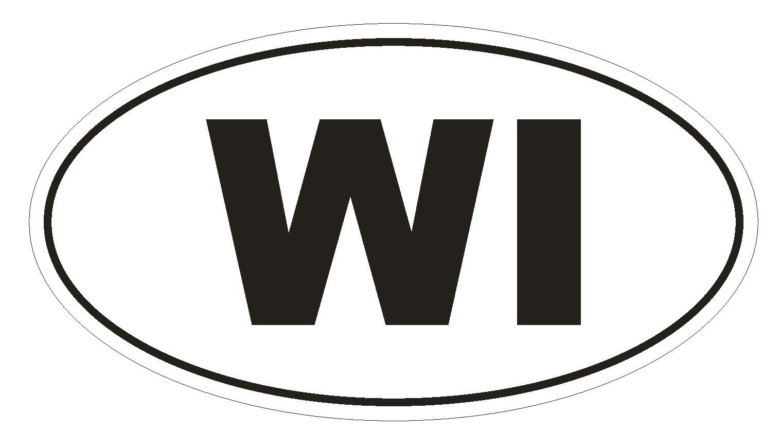 WI Wisconsin EURO OVAL Bumper Sticker or Helmet Sticker D495 Laptop TABLET
