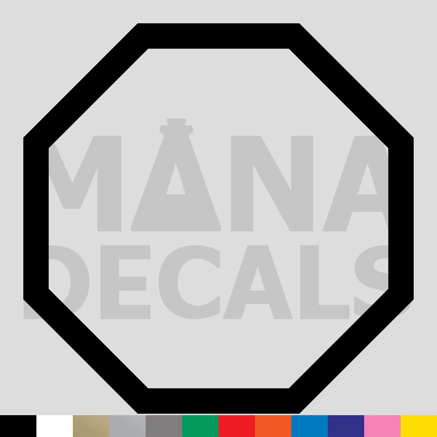 Octagon Outline Vinyl Die Cut Decal Sticker – Shape