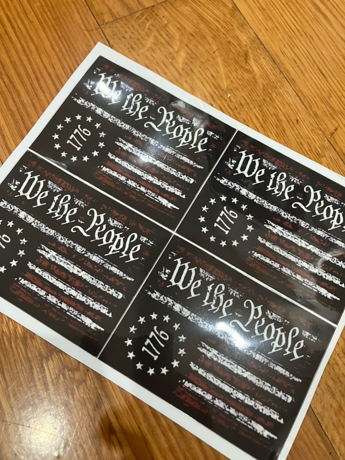 Patriotic 1776 Flag Vinyl Stickers Black White Red
